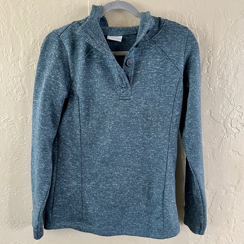 Columbia Castle Peak Blue Hooded Pullover Women’s Side Medium - Picture 1 of 6